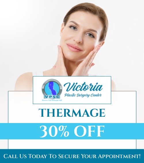 Thermage is an advanced, non-invasive treatment designed to tighten, lift, and rejuvenate your skin. This cutting-edge procedure uses radiofrequency technology to stimulate collagen production, providing noticeable results without surgery. Dr. Suh, MD, at Victoria Plastic Surgery Center, offers Thermage to help you achieve a smoother, firmer, and more youthful appearance. Whether you're looking to reduce wrinkles ot tighten sagging skin, Thermage delivers exceptional results with minimal downtime. For more information, please contact us or book an appointment online. We are conveniently located at 8503 Arlington Blvd #130 Fairfax, VA 22031.